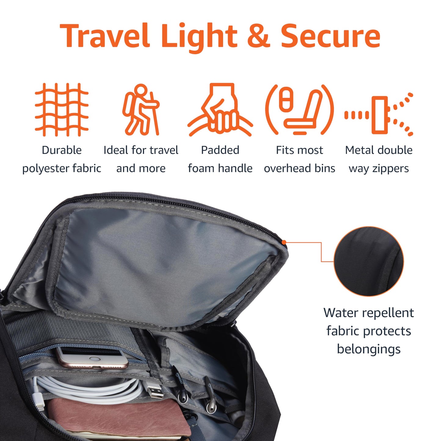 Optima Premium Travel Laptop Backpack - Fits 15.6" Laptops, Black