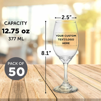 Optima Premium Water and Wine Goblet Glasses Set - 12.75 oz, Clear