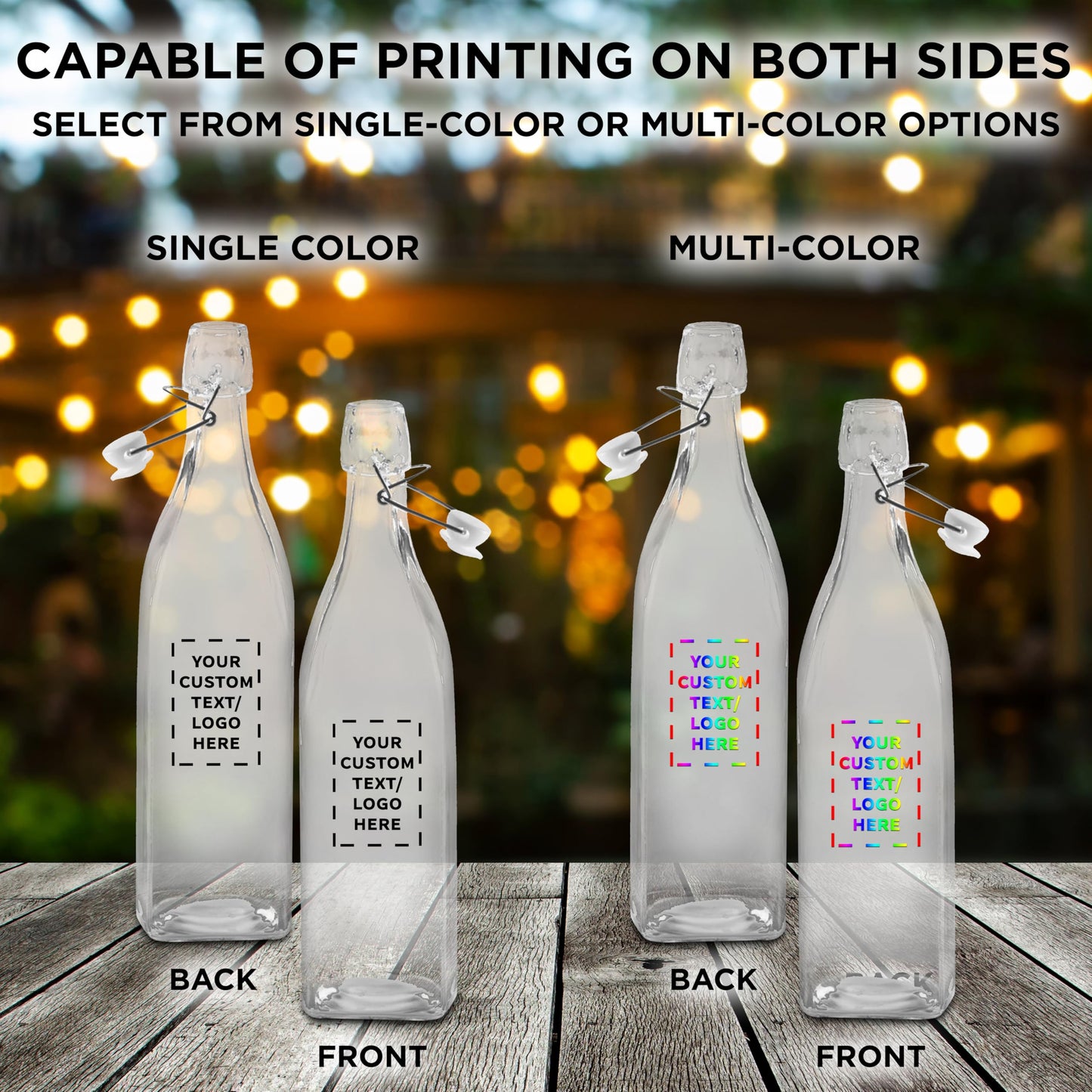 Optima Premium 34 oz. Glass Carafe Water Bottles - 100 Pack