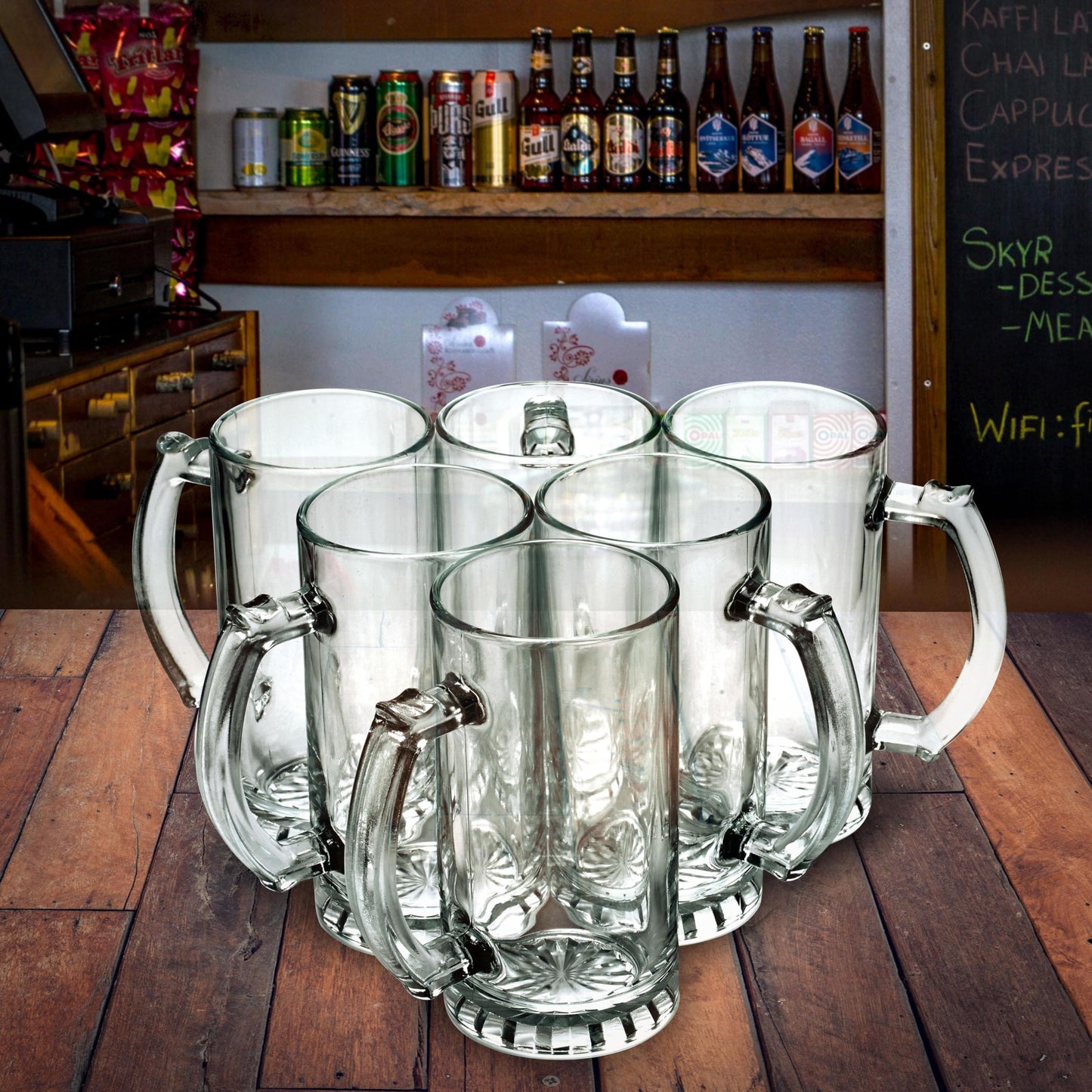 Optima Custom Glass Beer Mug Set - 16 oz, 100 Pack for Events
