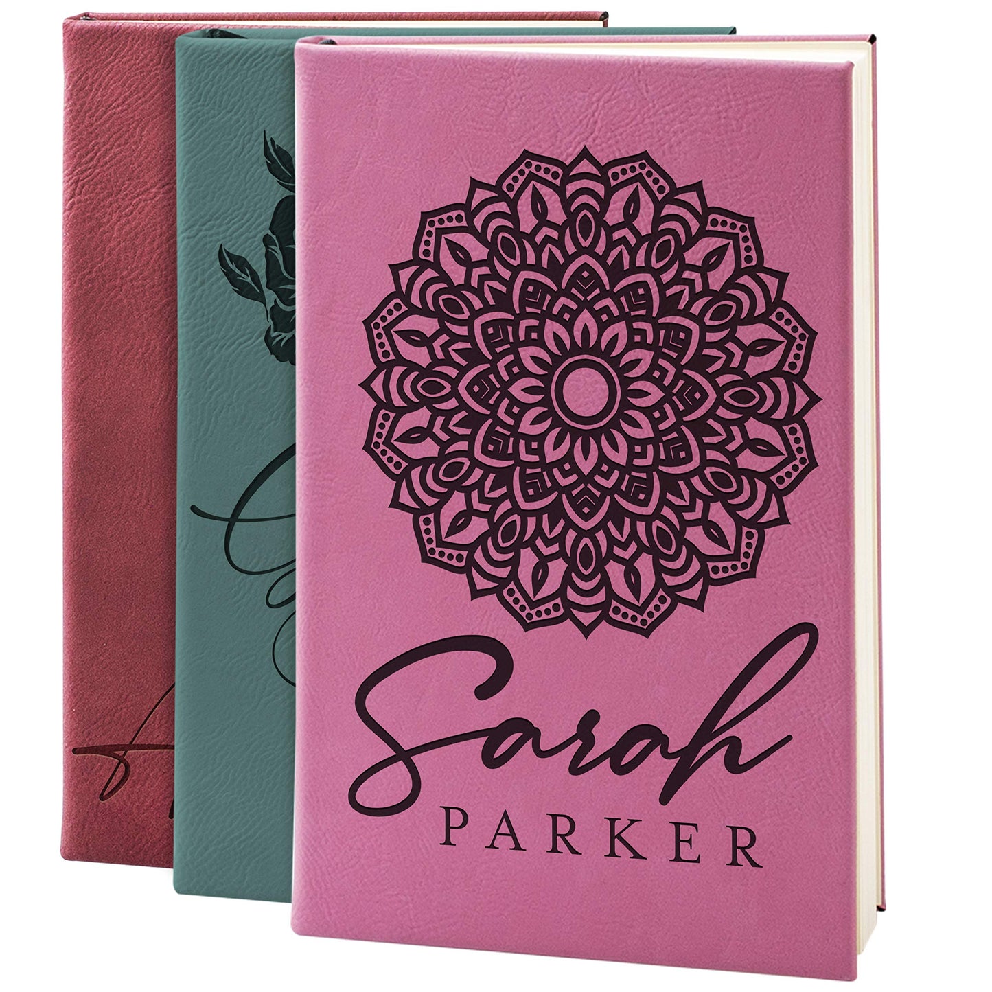 Optima Personalized Soft Pink Leather Journal - Customizable Notebook