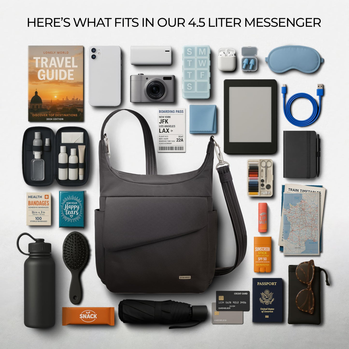 Optima Anti-Theft Classic Messenger Bag - Durable & Secure Design