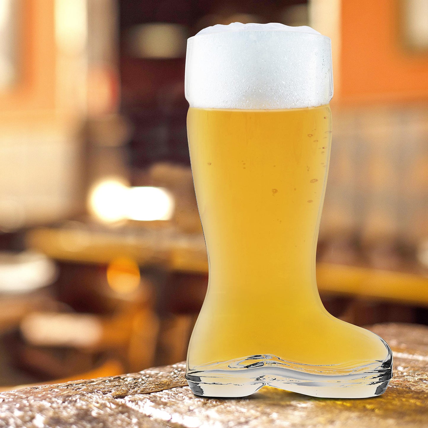 Optima Premium Beer Glasses Set - 6 Large Boot-Shaped 44 oz. Glasses