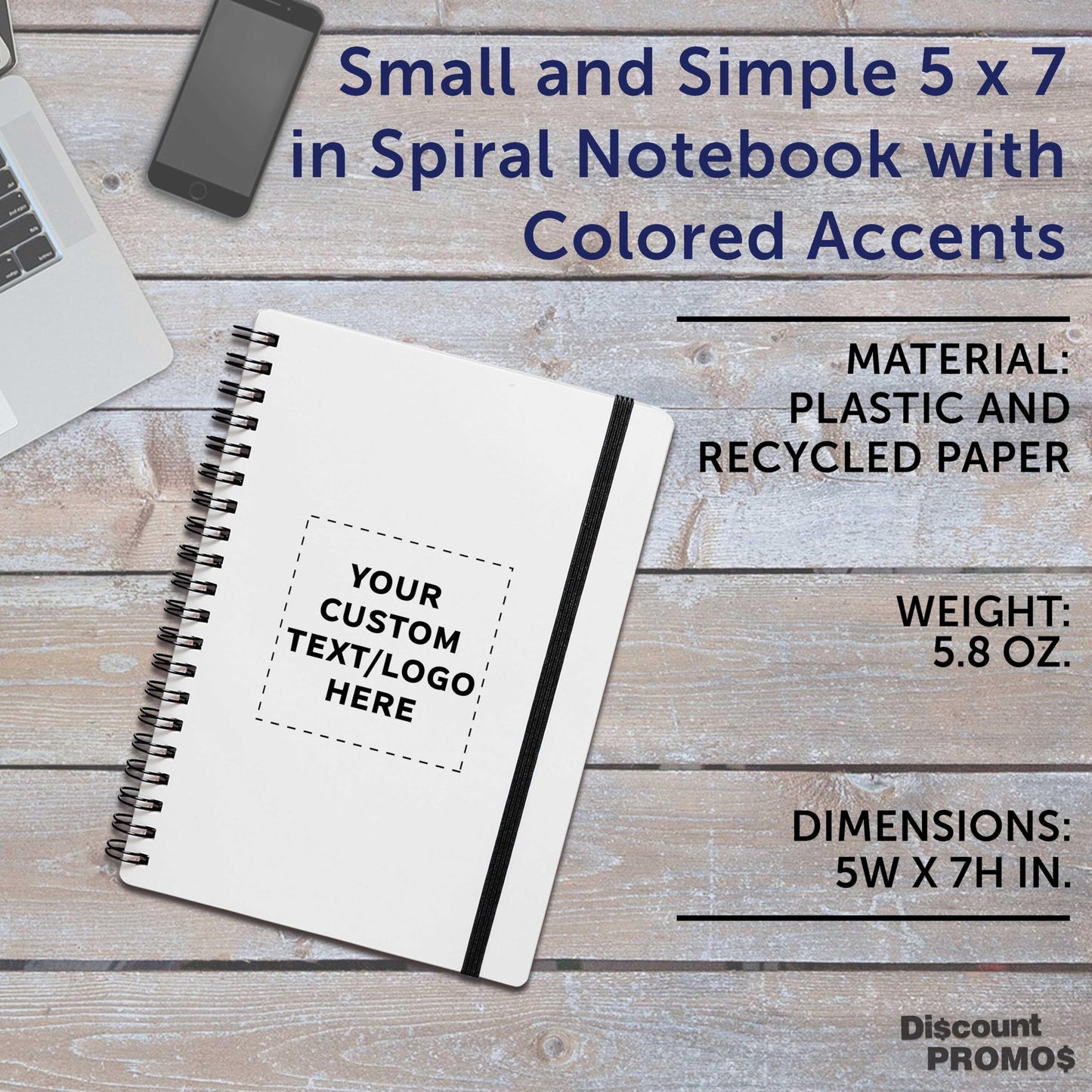 Optima Premium Recycled Spiral Notebooks - 100 Pack, 80 Pages