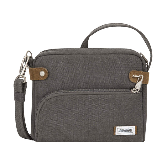 Optima Anti-Theft Heritage Crossbody Bag - Pewter, Stylish & Secure