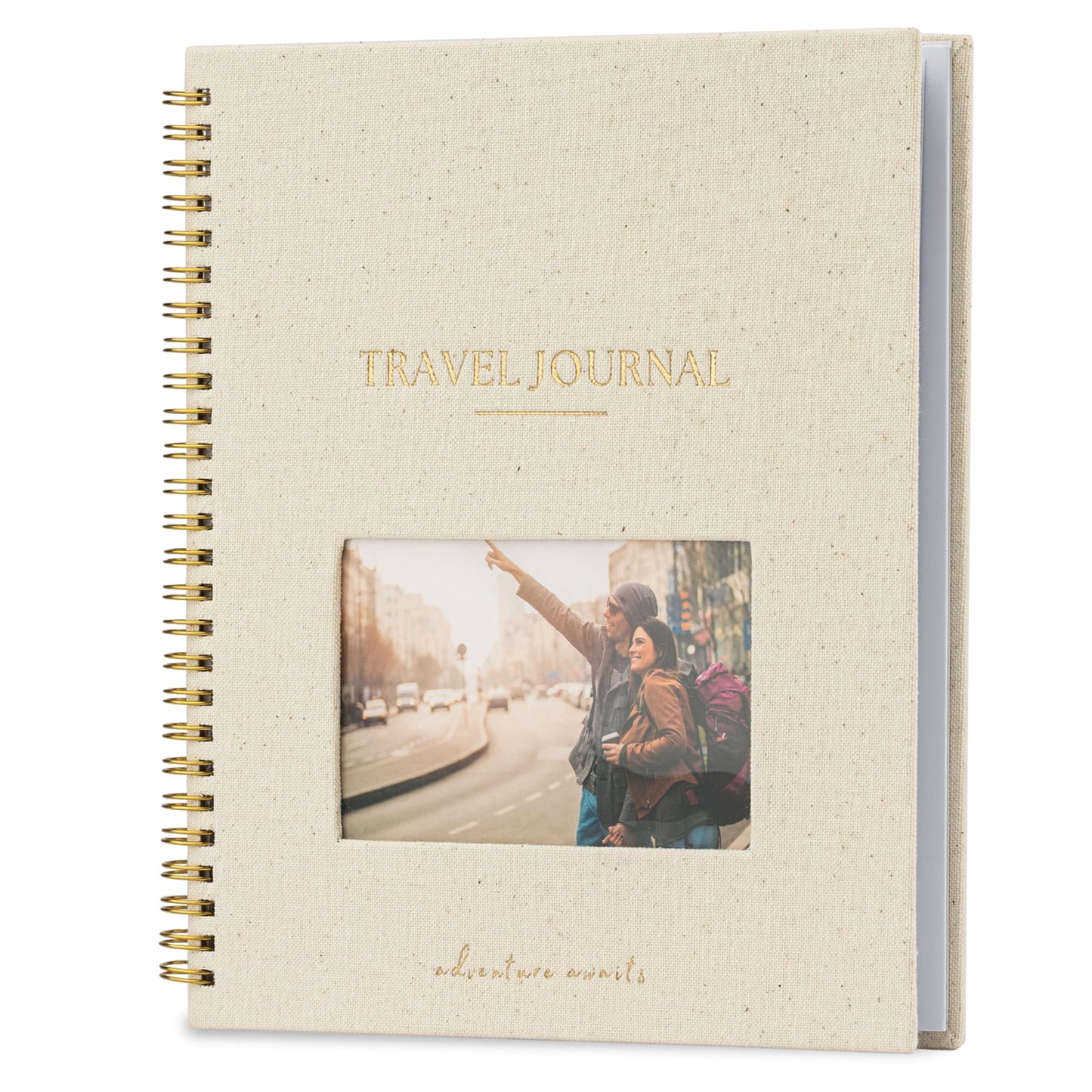 Optima Premium Linen Travel Journal - Personalized Adventure Notebook