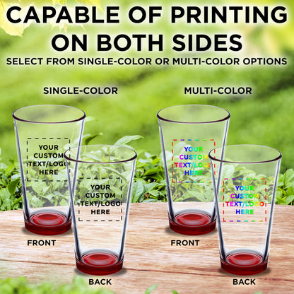 Optima Premium Custom Beer Glasses - 16 oz. Set of 100