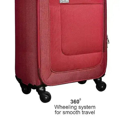OPTIMA Prion Softside Expandable Roller Luggage (20 Inch, RED) Optima