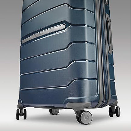 OPTIMA Zenith Hardside Expandable Luggage with Spinners, 2PC SET (Carry-on/Medium) (Blue)