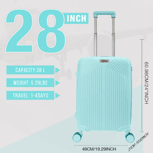 OPTIMA Cabin Luggage | Large 28Inch T.Blue Polycarbonate 8 Wheel Spinner Trolley Hardsided Suitcase with TSA Lock Travel Suitcase