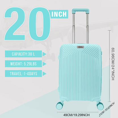 OPTIMA Cabin Luggage | Small 20Inch T.Blue Polycarbonate 8 Wheel Spinner Trolley Hardsided Suitcase with TSA Lock Travel Suitcase