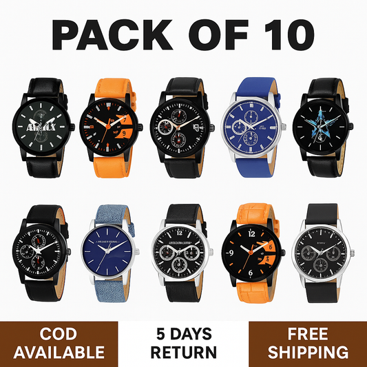 OPTIMA Formal & Casual Analog Watch Combo for Men's and Boys(Pack Of -10) 10 piece watch combo Optima