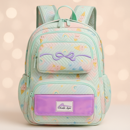 Clouds Love School Bag for Girls Kids Stylish Waterproof Girls School Bag Fashionable Large Capacity School Backpack for Girls Gift School Bag for Kids Girls (6-12 Years Old)Green Optima