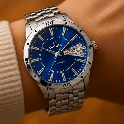 BLUE DIAL DAY & DATE FUNCTIONING Analog Watch - For Men -OMD-616 Optima