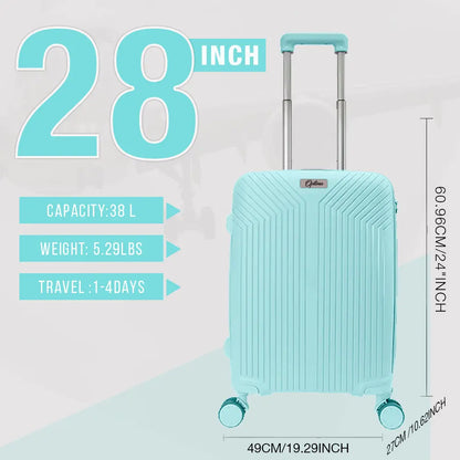 OPTIMA Cabin Luggage | T.Blue Polycarbonate 8 Wheel Spinner Trolley Hardsided Suitcase with TSA Lock Travel Suitcase Pack of -3 Optima