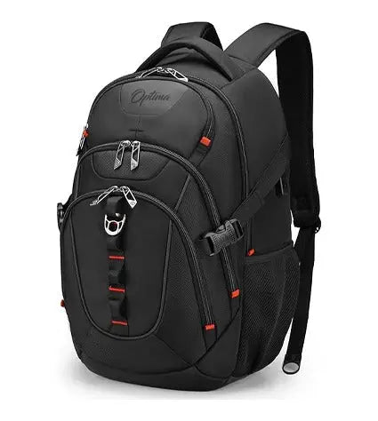 OPTIMA Design Large Business Laptop Backpack with Smart USB Charging Port Travel Backpack Fits 15.6 inches laptops ( Black) Optima Inc