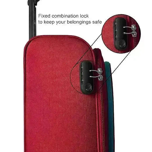 OPTIMA Prion Softside Expandable Roller Luggage (20 Inch, RED) Optima