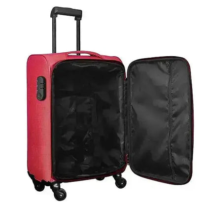 OPTIMA Prion Softside Expandable Roller Luggage (20 Inch, RED) Optima