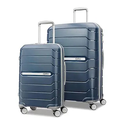 OPTIMA Zenith Hardside Expandable Luggage with Spinners, 2PC SET (Carry-on/Medium) (Blue) Optima