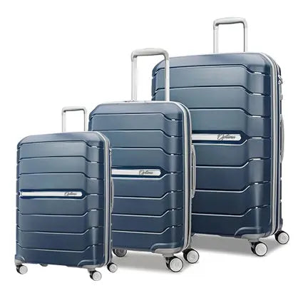 OPTIMA Zenith Hardside Expandable Luggage with Spinners, Black, 3PC SET (Carry-on/Medium/Large) (Blue) Optima