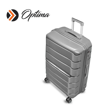 OPTIMA Zenith Hardside Expandable Luggage with Spinners, Black, 3PC SET (Carry-on/Medium/Large) (Grey) Optima