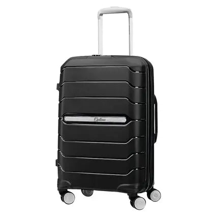 OPTIMA Zenith Hardside Luggage with Spinners, 2PC SET (Carry-on/Medium) (Black) Optima