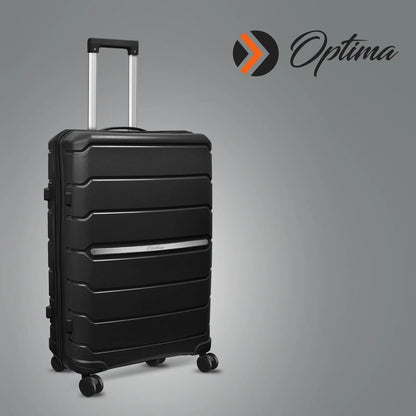 OPTIMA Zenith Hardside Luggage with Spinners, 2PC SET (Carry-on/Medium) (Black) Optima