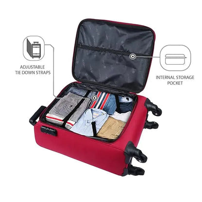 Optima Pasha Softside Expandable Roller Luggage, Red, Carry-On 21-Inch Optima