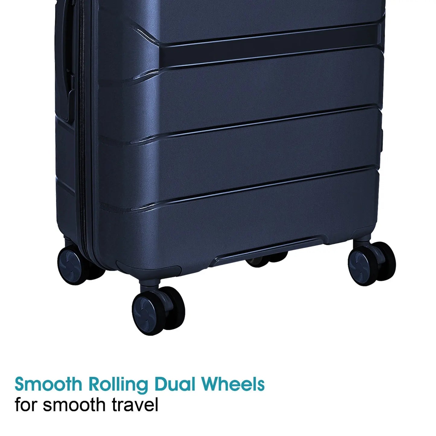 Optima Check-in Polypropylene Hardsided 8 Wheels Luggage Speed_ Wheel Trolley TSA Lock- 20 inch BLUE Optima