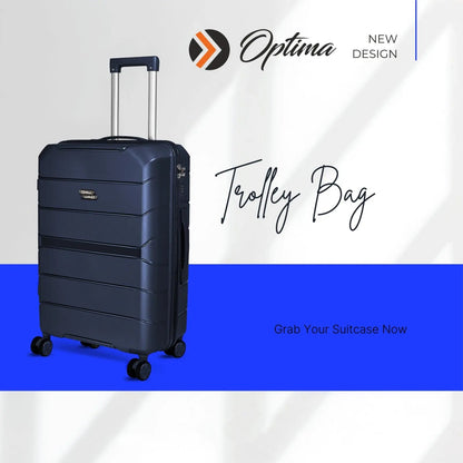 Optima Check-in Polypropylene Hardsided 8 Wheels Luggage Speed_ Wheel Trolley TSA Lock- 20 inch