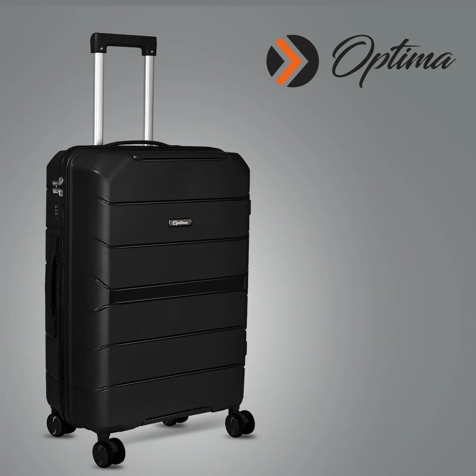 Optima Check-in Polypropylene Hardsided 8 Wheels Luggage Speed_ Wheel Trolley TSA Lock- 20 inch Optima