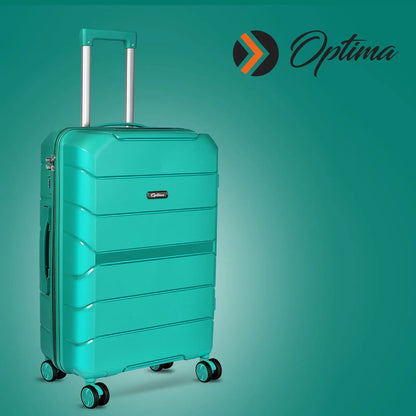 Optima Check-in Polypropylene Hardsided 8 Wheels Luggage Speed_ Wheel Trolley TSA Lock- 20 inch  T.Blue Optima