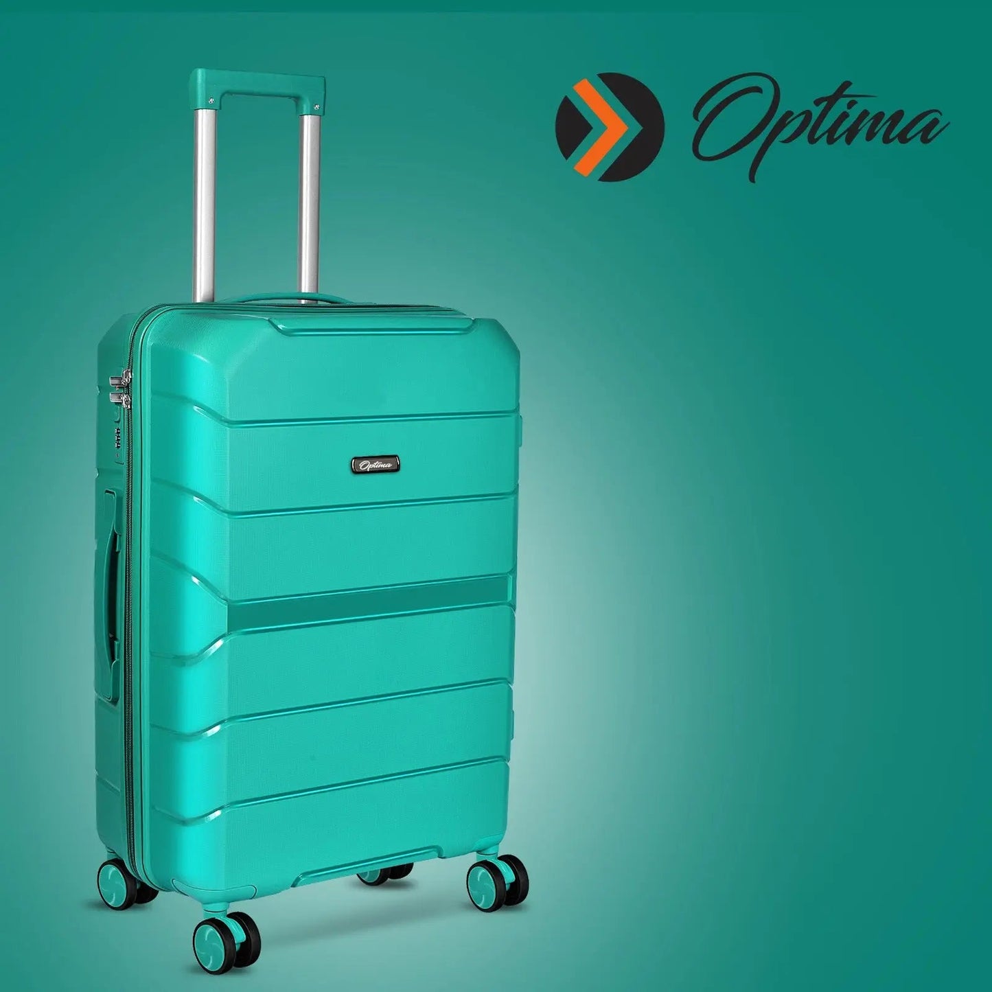 Optima Check-in Polypropylene Hardsided 8 Wheels Luggage Speed_ Wheel Trolley TSA Lock- 20 inch