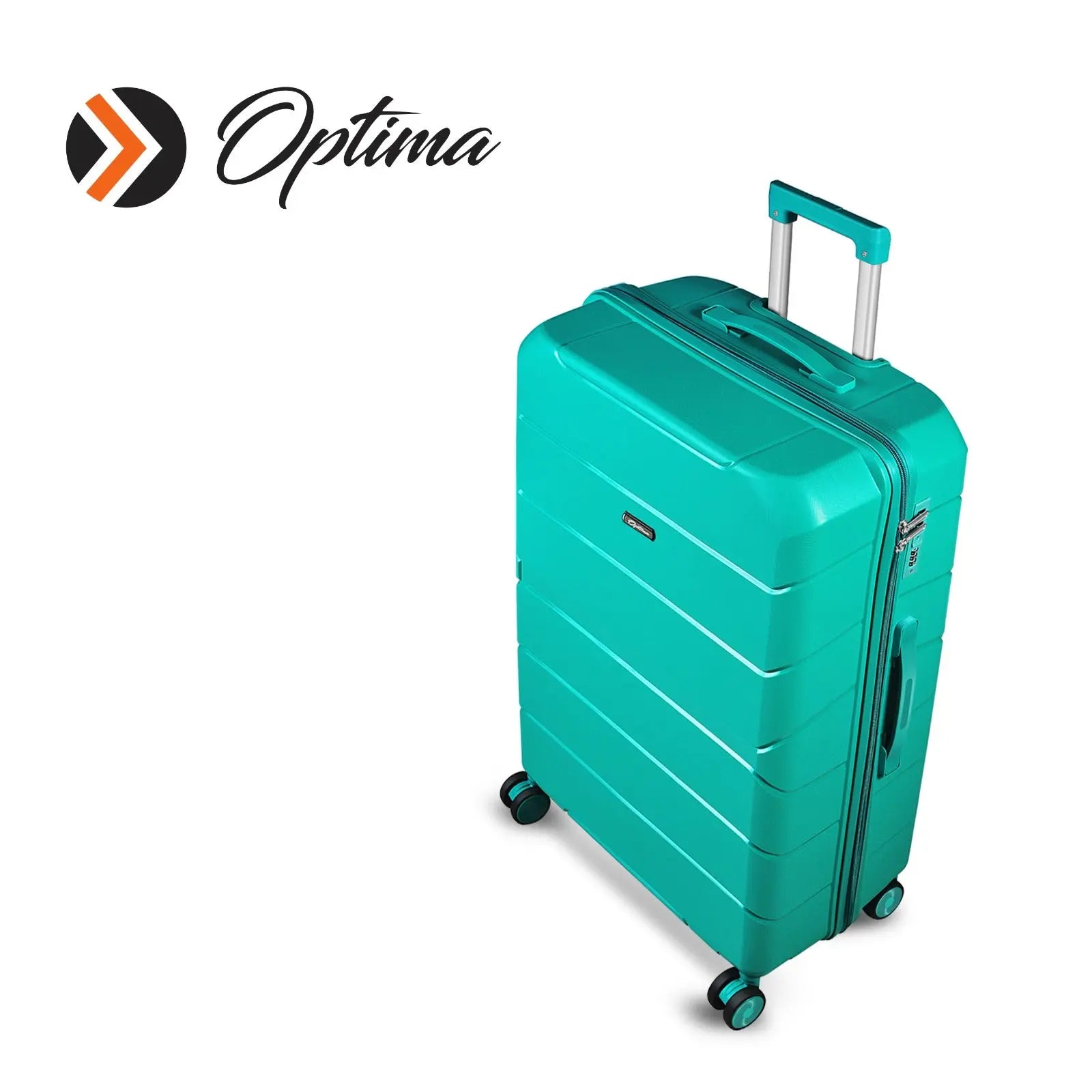 Optima Check-in Polypropylene Hardsided 8 Wheels Luggage Speed_ Wheel Trolley TSA Lock- 20 inch  T.Blue Optima