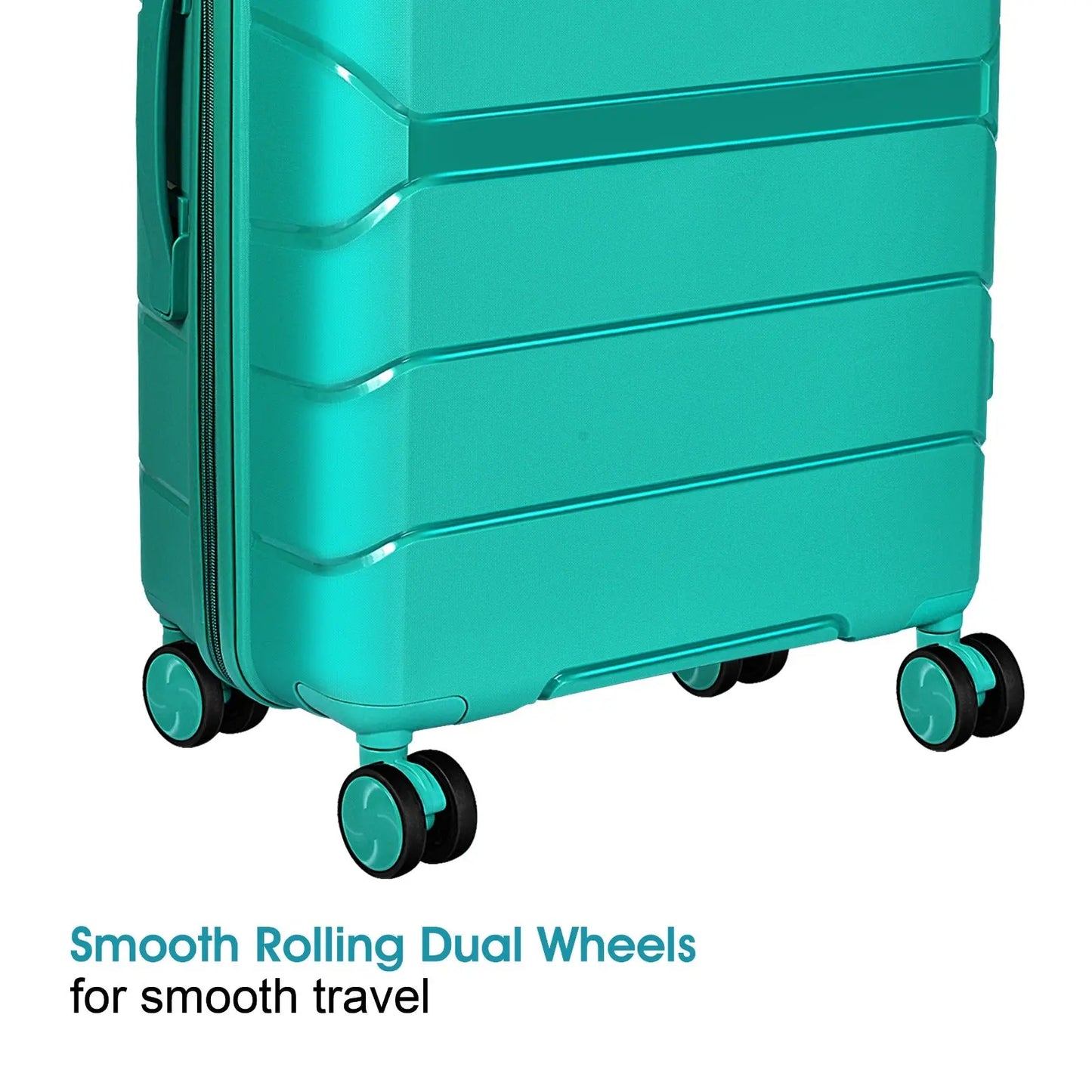 Optima Check-in Polypropylene Hardsided 8 Wheels Luggage Speed_ Wheel Trolley TSA Lock- 20 inch  T.Blue Optima