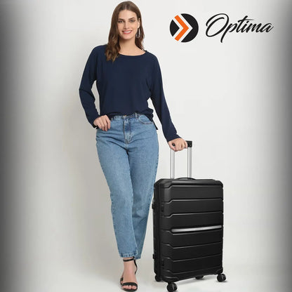 Optima Zenith Hardside Expandable with Double Spinner Wheels, Carry-On 24-Inch, Black Optima Inc