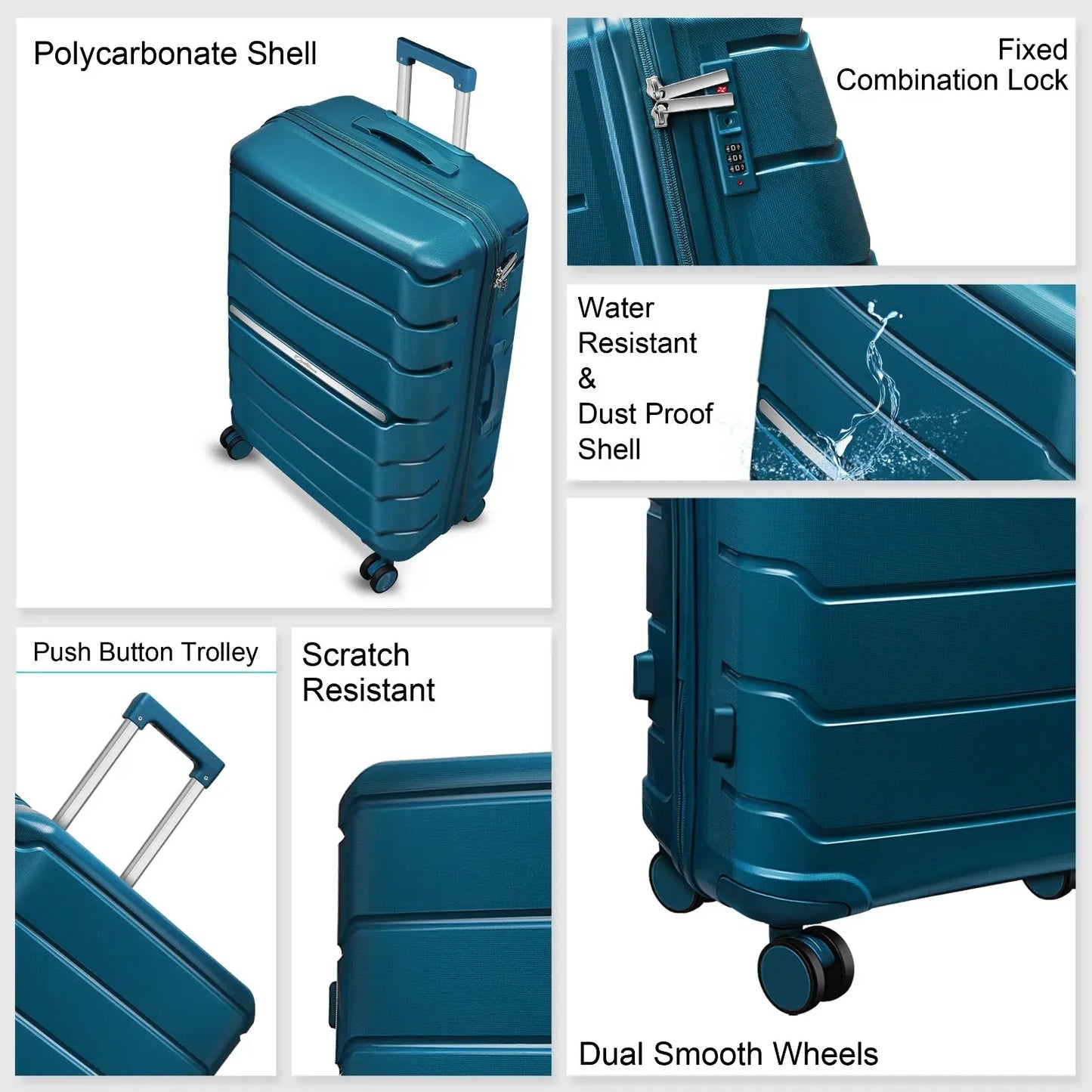 Optima Zenith Hardside Expandable with Double Spinner Wheels, Carry-On 24-Inch, Blue Optima