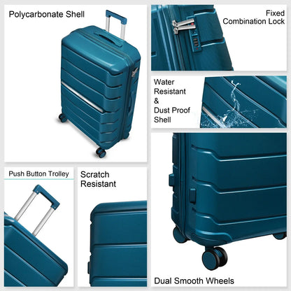 Optima Zenith Hardside Expandable with Double Spinner Wheels, Carry-On 24-Inch, Blue Optima