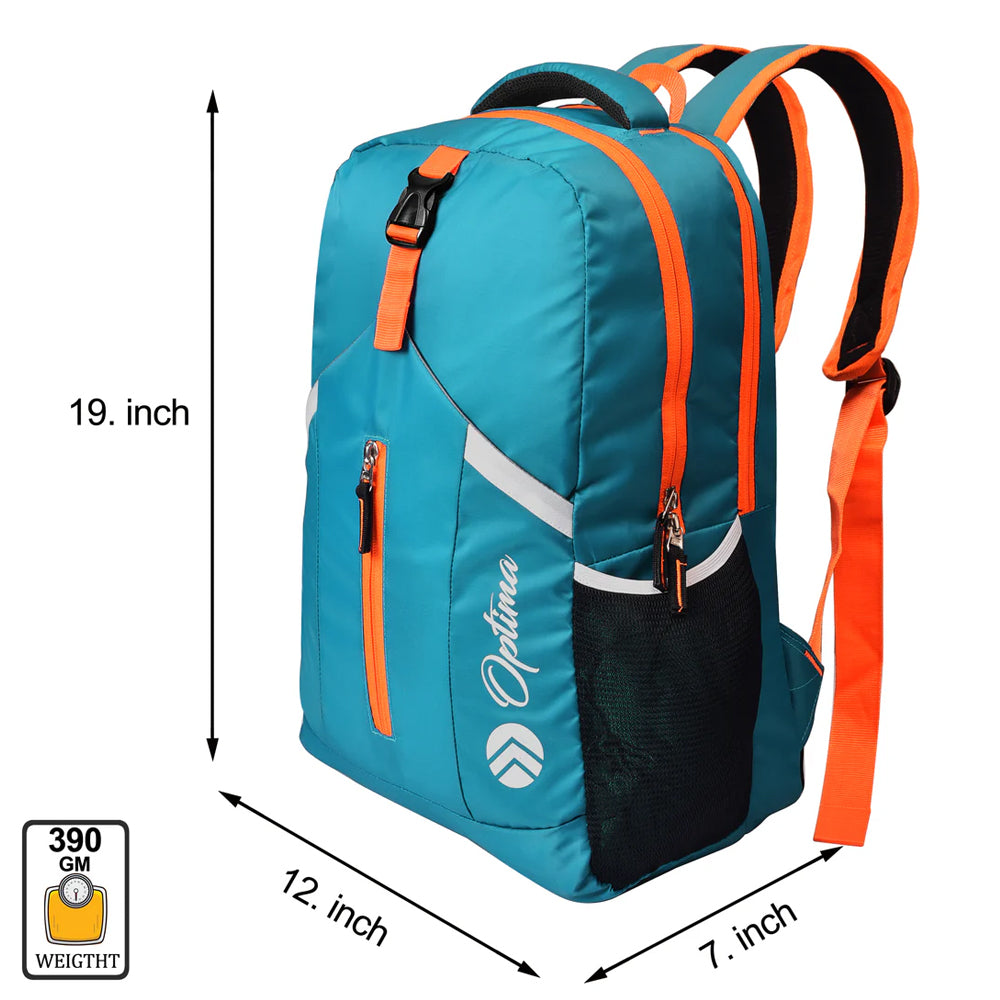 Optima Casual Backpack 28L, 2 Main Compartments, Bottle Pocket, Front Pocket, Padded Shoulder Strap(Orange)