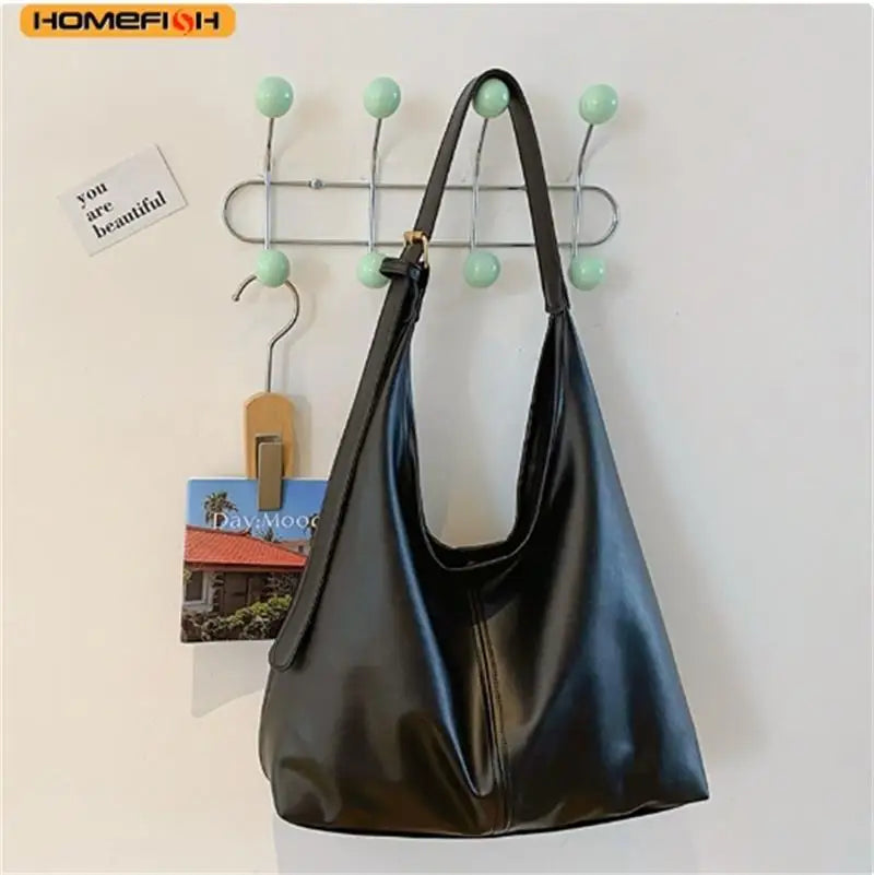 HOMEFISH New women's commuter tote bag, vintage style large-capacity hand-held shoulder bag