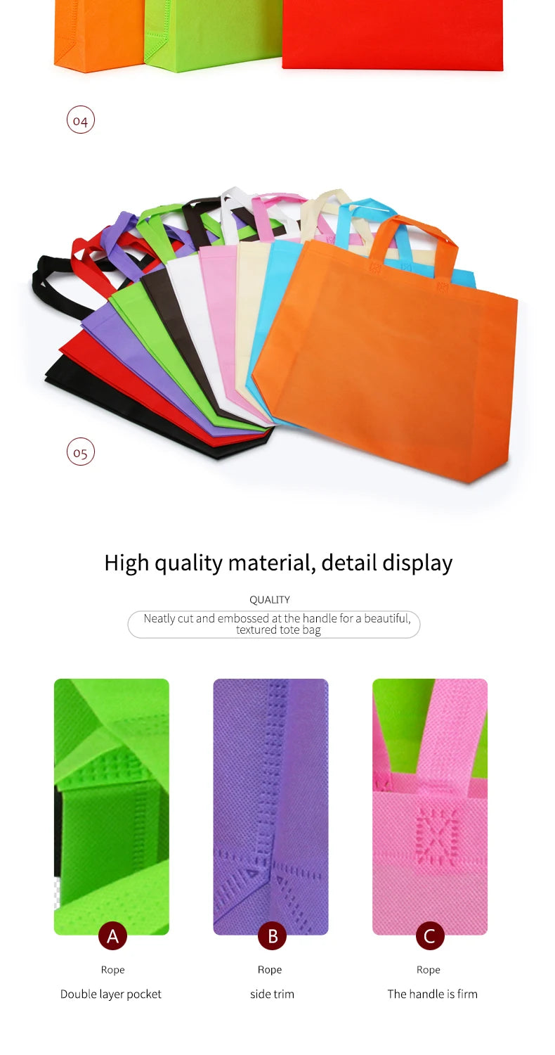 Non-woven Tote Bag Shopping Bag For Promotion And Advertisement 10/20 Pcs Wholesale Custom Logo/Printing fee not included