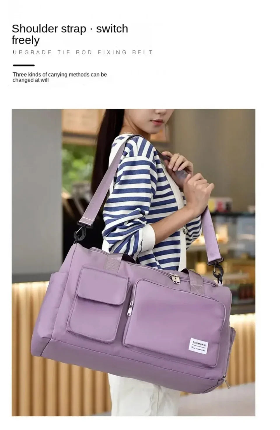 Travel Bag Large Capacity Weekender Carry On Duffle Bags with Shoe Compartment Sports Fitness Bags for Women Shoulder Bag