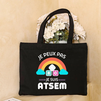 Super Atsem Maitresse Printed Tote Bag Teacher Life Shopping Bags Travel Handbags Teacher's Day Graduate Thanks Gift for Teacher