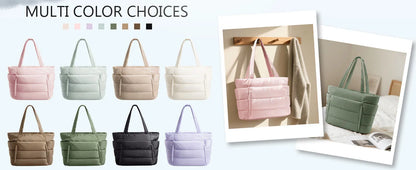 Trendy Quilted Tote Bag for Women Multi Compartment Zip Top Handbag Urban Stylish Daily Use Short Trip bags for women