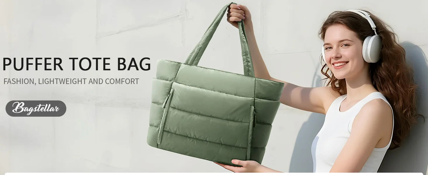 Trendy Quilted Tote Bag for Women Multi Compartment Zip Top Handbag Urban Stylish Daily Use Short Trip bags for women