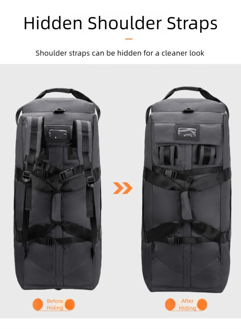 80L Rolling Duffle Bag with Wheels 31" Heavy-Duty Foldable Travel Duffel Bag Water-Resistant Wheeled Luggage with Shoulder Strap