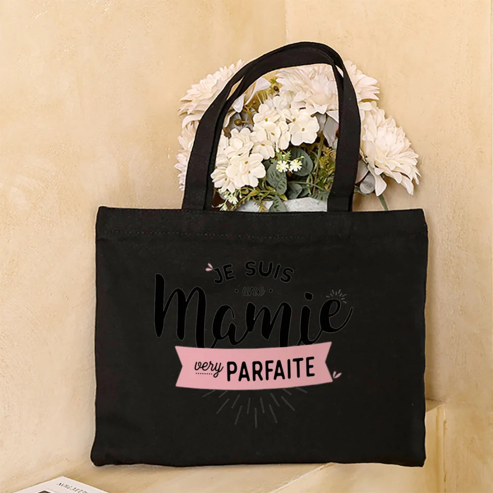 Thank You Grandma for All These Magical Moments Printed Women Tote Bag Canvas Shopping Bags Female Shoulder Bag Gift for Mamie