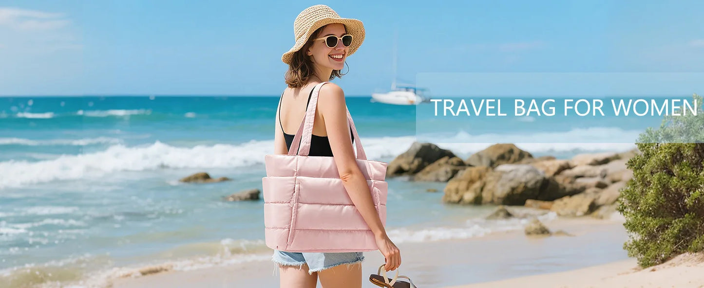 Trendy Quilted Tote Bag for Women Multi Compartment Zip Top Handbag Urban Stylish Daily Use Short Trip bags for women