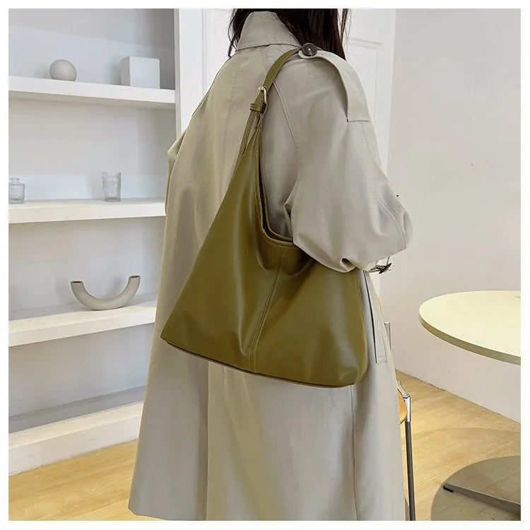 HOMEFISH New women's commuter tote bag, vintage style large-capacity hand-held shoulder bag