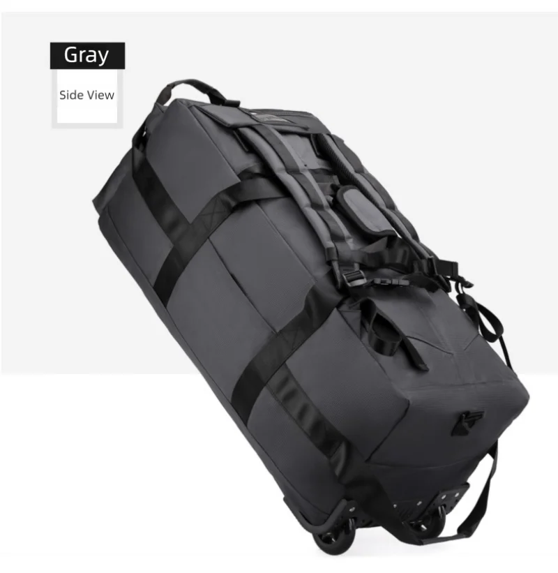 80L Rolling Duffle Bag with Wheels 31" Heavy-Duty Foldable Travel Duffel Bag Water-Resistant Wheeled Luggage with Shoulder Strap